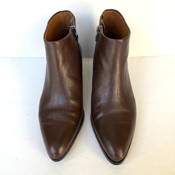 Coach Montana Leather Ankle Boots Block Heel Brown Womens Size 7.5 B - Picture 3 of 12